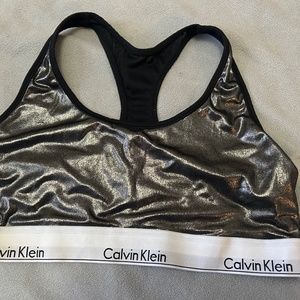 Gray Metallic Sports Bra